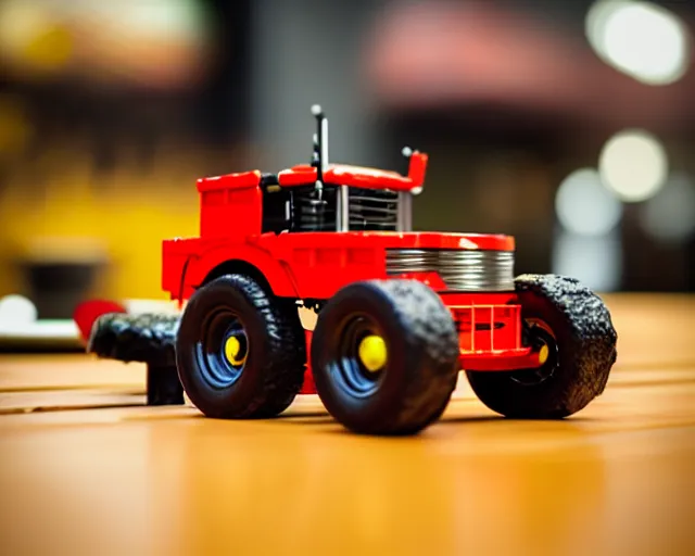 Image similar to A sushi tractor, sharp focus, toy photography by Artgerm and Greg Rutkowski and WLOP