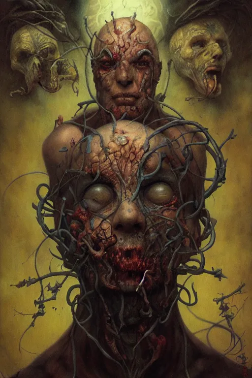 Image similar to portrait of jason friday 1 3 th in the style of wayne barlowe, gustav moreau, peter mohrbacher, bussiere, roberto ferri, santiago caruso, luis ricardo falero, austin osman spare