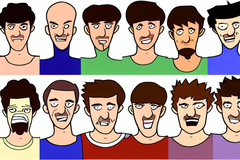 Image similar to Drawn guy, in full growth, in different styles, with different backgrounds