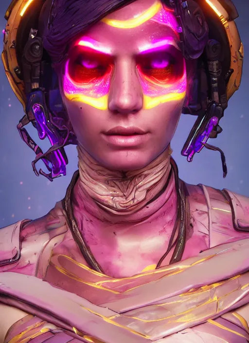 Prompt: glowwave portrait of a rose from borderlands 3, au naturel, hyper detailed, digital art, trending in artstation, cinematic lighting, studio quality, smooth render, unreal engine 5 rendered, octane rendered, art style by klimt and nixeu and ian sprigger and wlop and krenz cushart.