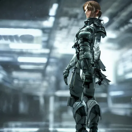 Image similar to emma watson as a paladin metal gear dramatic lighting cinematic cinematic lighting by Yoji Shinkawa