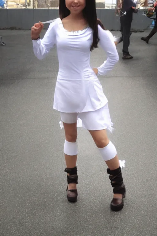 Prompt: full body photo of real - life katara from avatar the last airbender, high heels