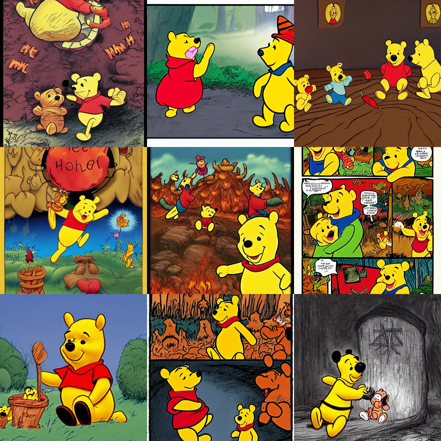Prompt: winnie the pooh in hell