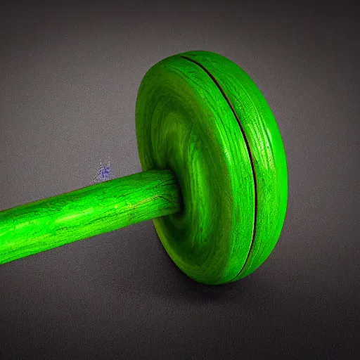 Prompt: wooden cane with green slime on it, octane render