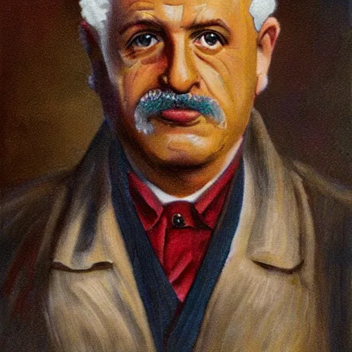 Prompt: albanian einstein portrait