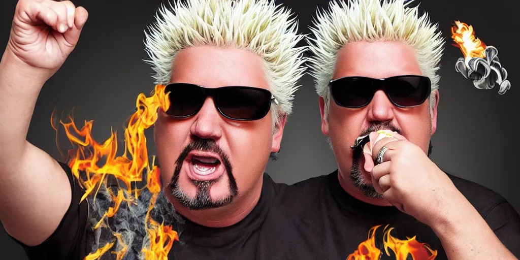 Image similar to “guy fieri smoking weed, 4k, realistic”