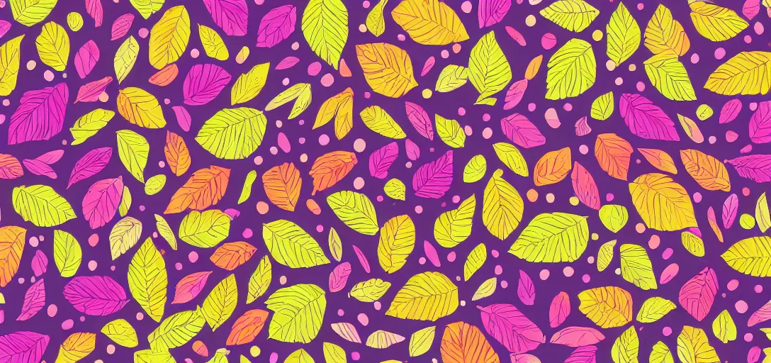 Image similar to pattern of animal crossing leaves, chill vibe, colorful