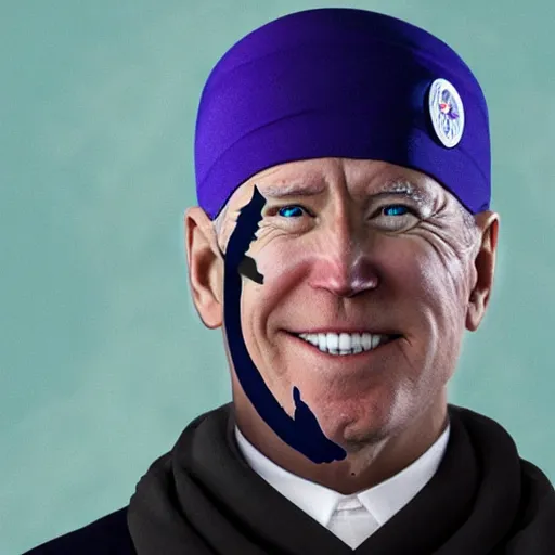 Image similar to ninja joe biden, cinematic