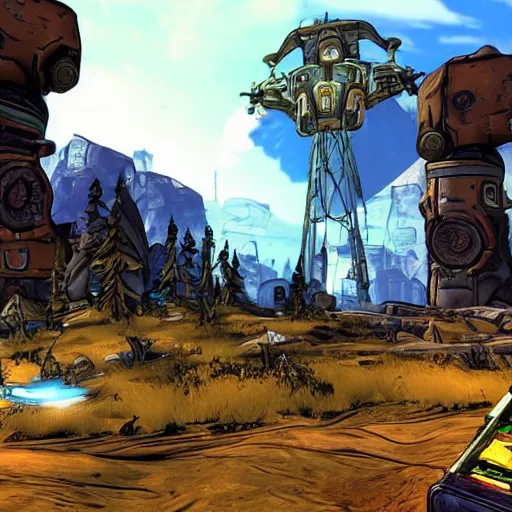 Prompt: a stunning screenshot of a new area in borderlands 2