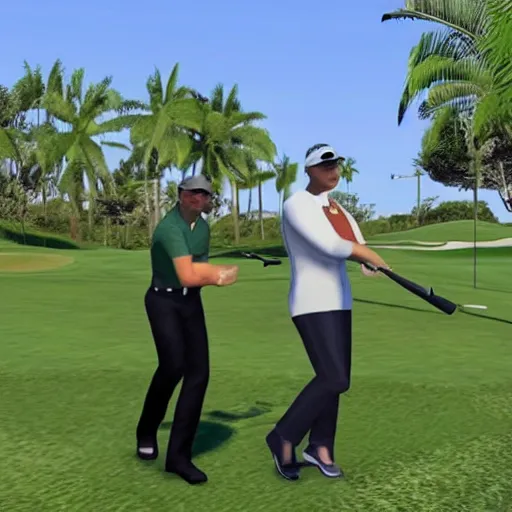 Image similar to FBI agents raid florida golf course gta 5 4k award winning