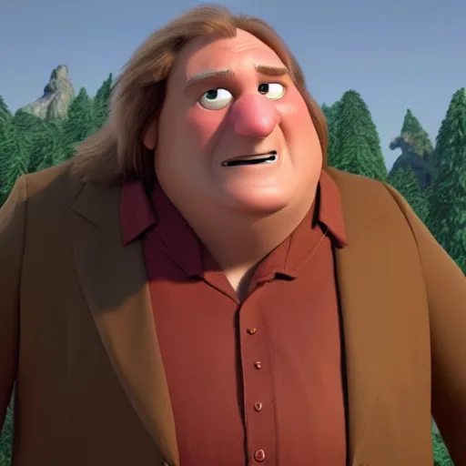 Image similar to gerard depardieu as a pixar disney character from up 2 0 0 9 unreal engine octane render 3 d render photorealistic