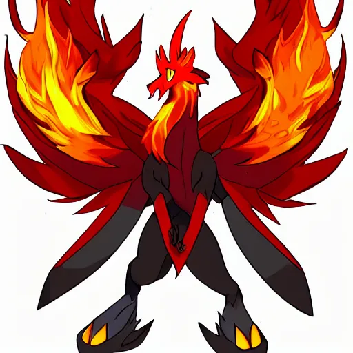 Prompt: mixture between rapidash and combusken, fire pokemon, horse chicken hybrid, a lot of fire, detailed, cartoon style