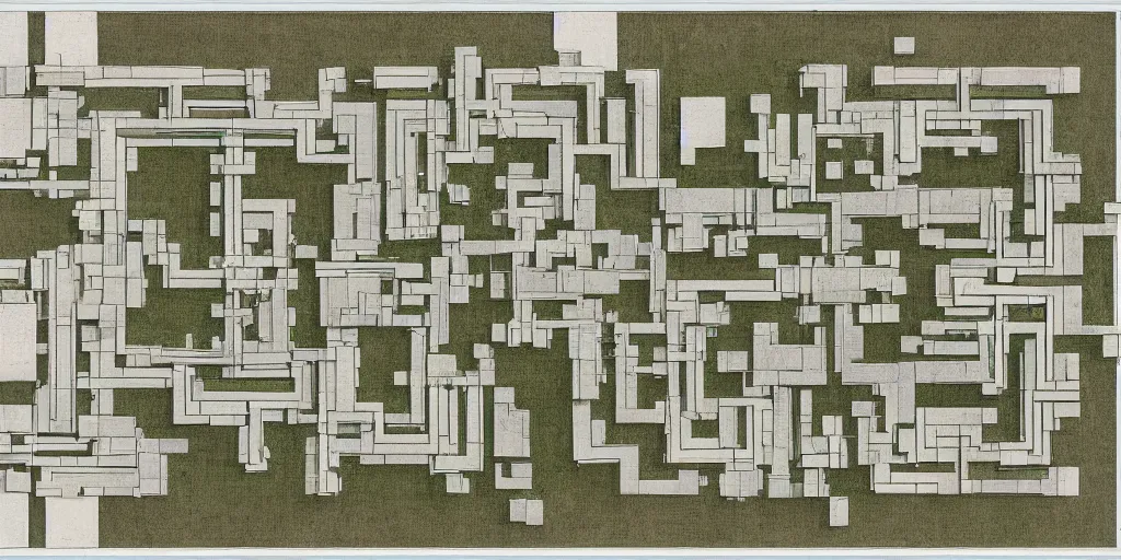 Image similar to Plan of the infinite recursive rooms of a monastery