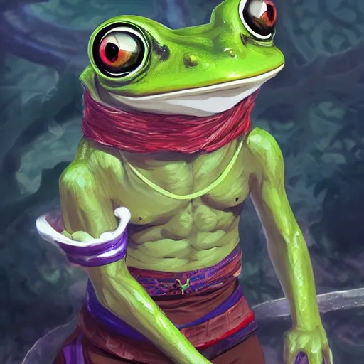 Image similar to anime portrait of a frog as a shaman yedi using dark force to eliminate trump as an anime antagonist by Stanley Artgerm Lau, WLOP, Rossdraws, James Jean, Andrei Riabovitchev, Marc Simonetti, and Sakimichan, trending on artstation