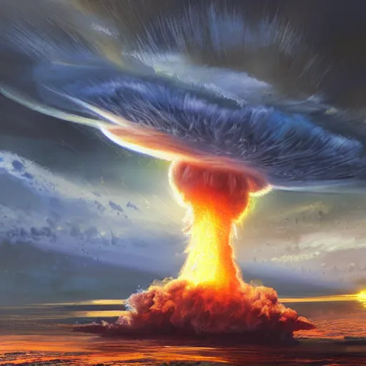 Prompt: nuclear explosion, concept art, highly detailed, ultra realistic