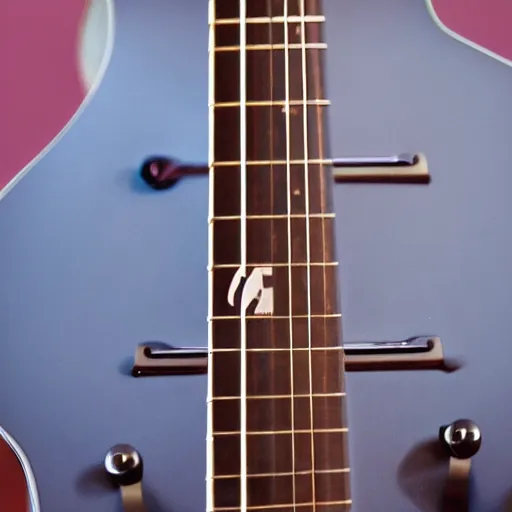 Prompt: a closeup photo of a headstock of a guitar