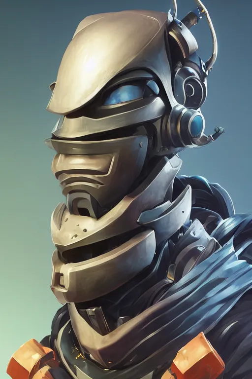 Image similar to epic mask helmet robot ninja portrait stylized as fornite style game design fanart by concept artist gervasio canda, behance hd by jesper ejsing, by rhads, makoto shinkai and lois van baarle, ilya kuvshinov, rossdraws global illumination radiating a glowing aura global illumination ray tracing hdr render in unreal engine 5