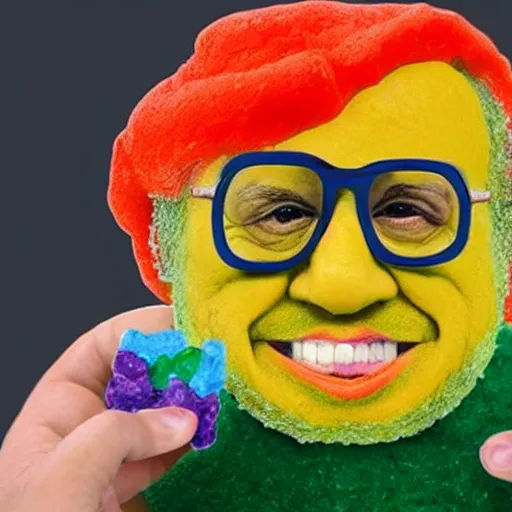 Image similar to photo of Sour Patch Kids Danny Devito as a Sour Patch Kids gummy