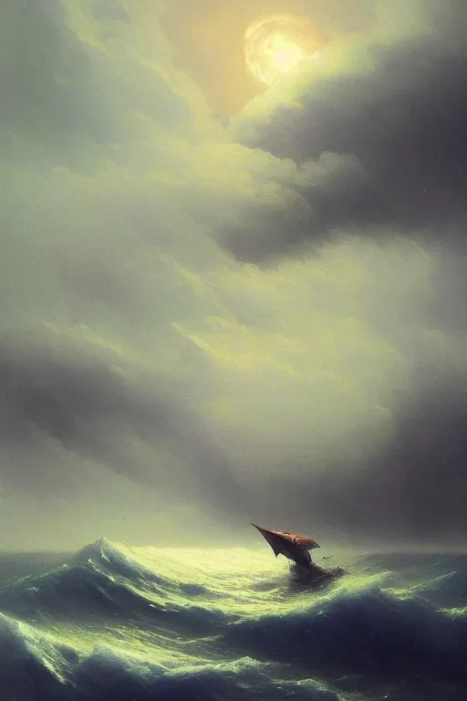 Prompt: Amassive stunning detailed water deity emerging from a stormy ocean by Ivan Aivazovsky, agostino arrivabene, Greg Rutkowski, digital painting, beautiful lighting, full moon, thick swirling water tornado, artstation