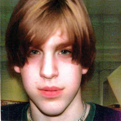 Prompt: prince andrew as an emo boy on myspace, 2 0 0 5, webcam quality,