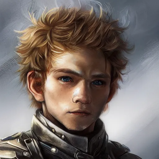 Image similar to portrait of an halfling by ayami kojima, he is about 2 0 years old, polish, blonde hair, friendly, he is wearing a modern tactical gear, scifi, highly detailed portrait, digital painting, artstation, concept art, smooth, sharp foccus ilustration, artstation hq