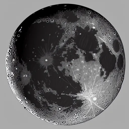 Prompt: beautiful detailed vector art of the moon