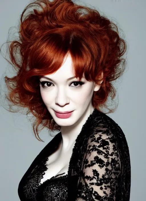 Prompt: portrait of beautiful asian christina hendricks by mario testino, headshot, detailed, award winning, sony a 7 r