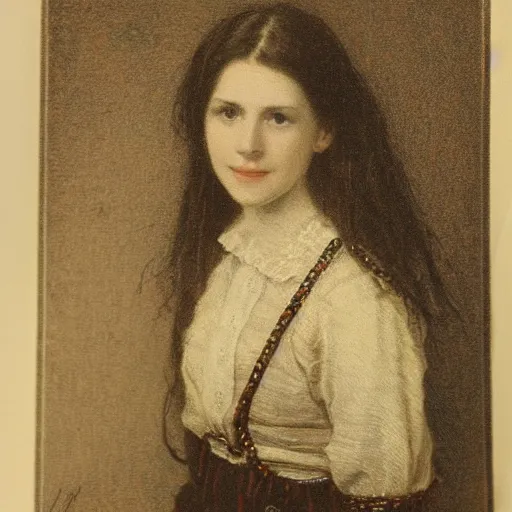 Image similar to photo of young woman by myles birket foster