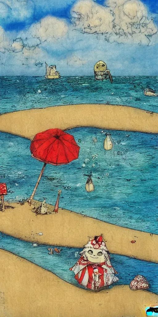 Image similar to a summer beach scene by alexander jansson