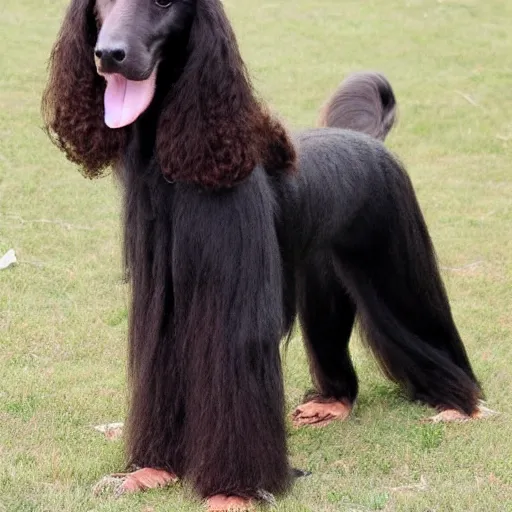 Image similar to Afghan Hound crossbreed with Curly coated retriever, photo