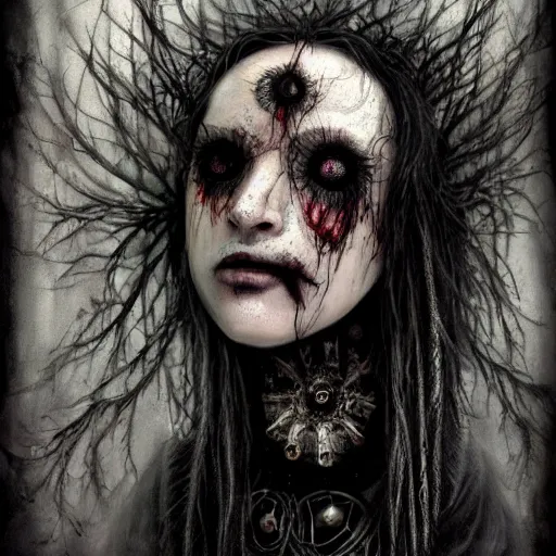 Image similar to Horror portrait by Santiago Caruso and Nekro and Amanda Sage, cybergoth, macabre, cgsociety 4k.