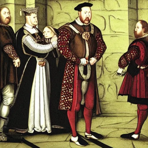 Prompt: henry viii being arrested for driving under the influence