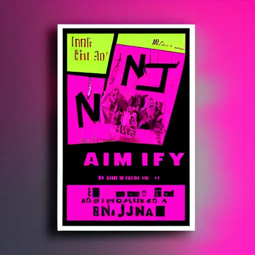 Prompt: a neon pink event poster design for McFly