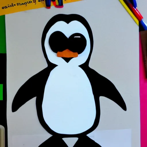 Prompt: A photo of a penguin as a teacher