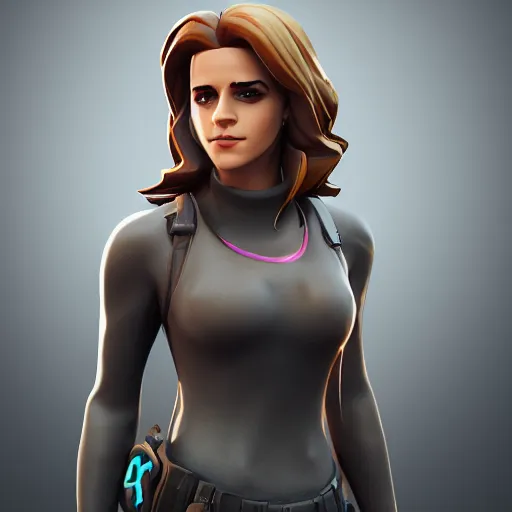 Prompt: textured film grain subsurface scattering fashion model face emma watson as a fortnite character cgsociety octane render unreal engine redshift render trending on artstation trending on artstation render blender behance cg superhero