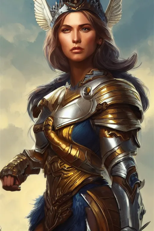 Image similar to amazon valkyrie athena, d & d, fantasy, portrait, highly detailed, headshot, digital painting, trending on artstation, concept art, sharp focus, illustration, art by artgerm and greg rutkowski and magali villeneuve