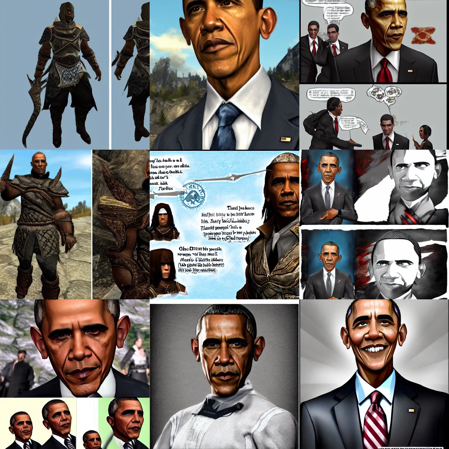 Prompt: obama as skyrim character