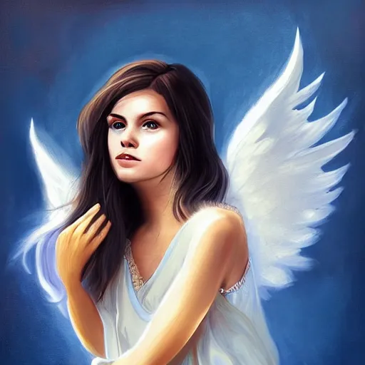 Prompt: angel, character portrait by Alexandra Purtan