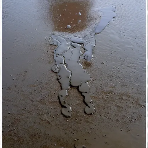 Image similar to person made of puddles