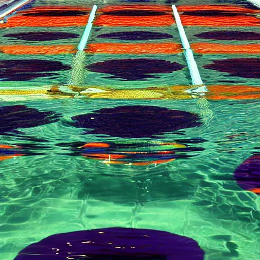 Image similar to multicolored caustics on the bottom of a swimming pool