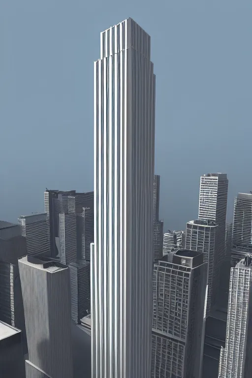 Prompt: The iconic Braun skyscraper designed by Dieter Rams, 3D render 4k