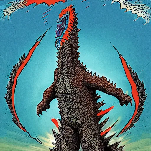 Prompt: showa godzilla by renato casaro