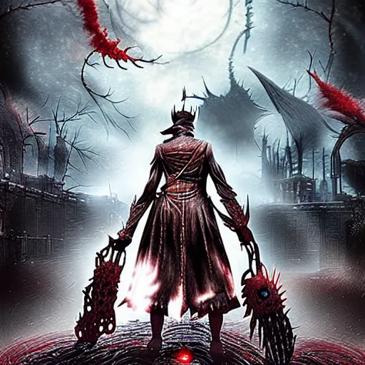 Image similar to ladybug as a monster, fantasy art style, scary atmosphere, nightmare - like dream bloodborne