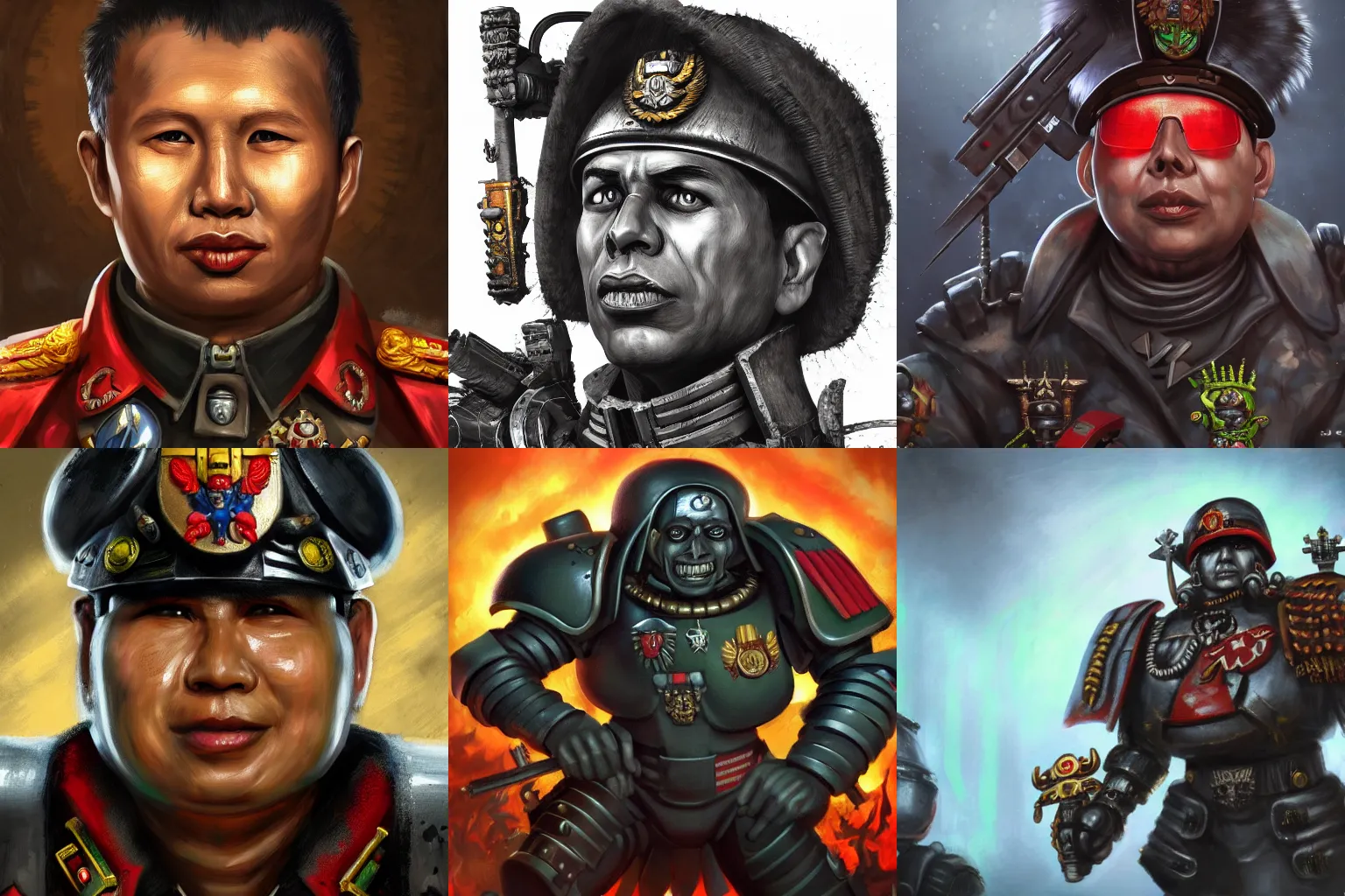 Prompt: Pol Pot in Warhammer 40k portrait, 4k resolution, highly detailed, artstation, very sharp, epic