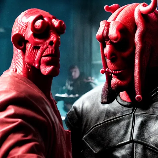Image similar to twizzlers!!!! hellboy, movie still, high detail