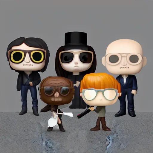 Prompt: abbey road members as funko pop toys, 4 k, very detailed