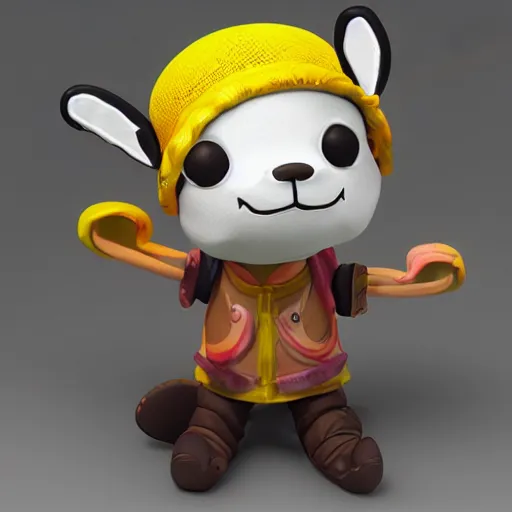 Image similar to tony tony chopper, 3 d sculpture, 3 d cg, soft studio light