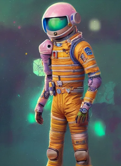 Prompt: detailed full body concept art illustration colorful pastel painting of an anthropomorphic space pilot in full intricate clothing, ultra detailed, digital art, octane render, 4K