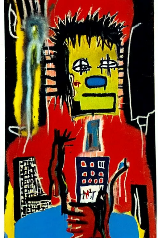 Image similar to Basquiat tarot card The Hanged Man