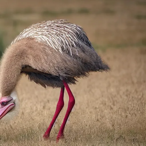 Prompt: Ostrich eating corn,photorealistic